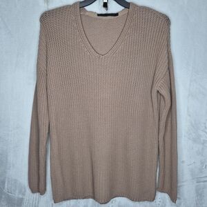 Jenni Kayne Cotton Cabin Knit V Neck Sweater Size XS